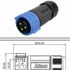 Konektor vodonepropusni industrijski 3-pin (par m/ž)